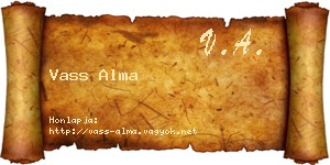 Vass Alma névjegykártya